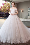 Robe de mariée Froid Formelle Lacez vers le haut Appliquer Poire