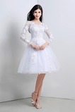 Robe de mariée Attrayant Appliques Haute Couvert Été aligne Tissu Dentelle