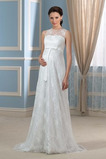 Robe de mariée Traîne Courte Été Epurée Col de chemise t Tissu Dentelle