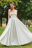 Robe de mariée Froid Satin Appliquer Sans Manches Poire De plein air