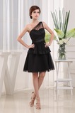 Robe de Bal Courte Ruché Informel Manche Asymétrique Manquant