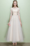 Robe de mariée Zip a ligne Naturel taille Manche Aérienne Plage