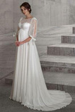 Robe de mariée Grossesse Lacez vers le haut Col Bateau Chiffon noble