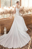 Robe de mariée Sans Manches Appliquer Manquant Glissière Plage a ligne