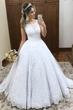 Robe de mariée Tulle Orné de Nœud à Boucle Dentelle Glissière