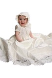 Robe de baptême Satin Petites Tailles Manche Courte Formelle Princesse