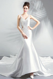 Robe de mariée Perle Soie Sexy Naturel taille De plein air Automne