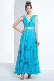 Robe de Bal Elégant Longueur Cheville Ruchés Plongeants Chiffon