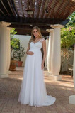 Robe de mariée Empire De plein air Tissu Dentelle Col rond taille haute