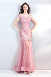 Robe de Bal Sexy Col U Profond Poire Sans Manches Tulle Appliques