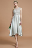Robe Demoiselle d'Honneur Mi-longues Luxueux Naturel taille Col Bateau
