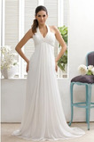 Robe de mariée Empire Chiffon Plage Sablier Fourreau plissé Empire