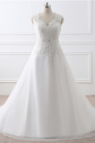 Robe de mariée Haut Bas Cérémonial Sans Manches A-ligne Gaze Chapelle