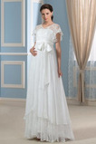 Robe de mariée Ample & Ornée Traîne Courte Romantique Manche Courte