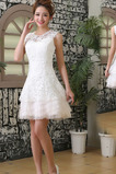 Robe de mariée Rivage Mi-longues A-ligne Couvert de Dentelle Col ras du Cou