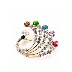 Diamant de paon coloré incrusté de tempérament broche