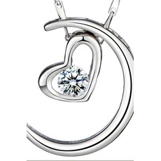 Vente en forme de coeur d’électrodéposition décoration chaude Collier pendentif en argent