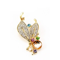 Vente en gros femmes incrusté diamant nouveau style Crystal broche Broche