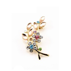 Vente chaude diamant incrusté femmes accessoires cristal Leaf Brooch