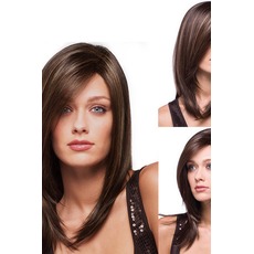Perruque 40-45 CM Long straight Inclined bangs Long straight Suitable for women