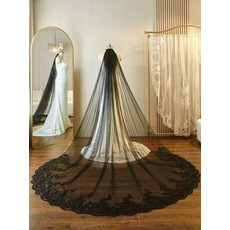 Voile de mariée mariage voile noir dentelle voile de paillettes 3 mètres de long voile de mariée