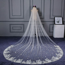 Voile de mariée en dentelle traînante surdimensionné voile de mariée pas cher beau voile