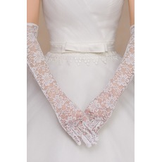 Gants de mariage Dentelle Tissu Dentelle Cérémonial Full finger