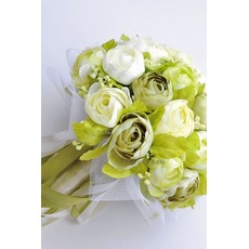 Camélia blanc vert coréenne mariée simulation fleurs pour mariage dans la main