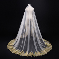 3M Golden Lace Veil Cathédrale Mariage Voile Voile de Mariée Accessoires de Mariage