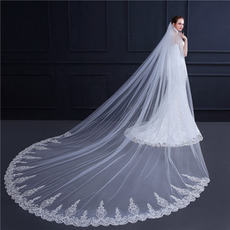 Nouveau style long voile de mariée voile de mariage dentelle de paillettes voile exquis 3M