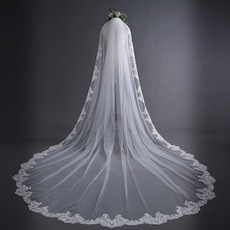 Voile de dentelle 3M voile de mariée simple longue queue voile de dentelle