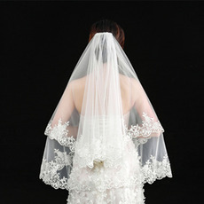 Voile de mariage élégant voile court véritable voile photo une couche de voile de mariée ivoire blanc