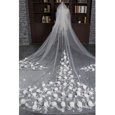 Mariée rétro voile mariage long voile voile fleur