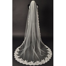 Voile de dentelle exquise Voile de dentelle de mariée Voile de fuite simple