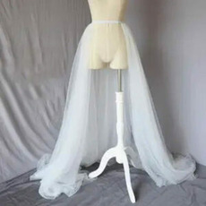 Long matching wedding dress detachable skirt