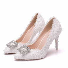 Strass chaussures simples chaussures de mariage chaussures de fête en dentelle