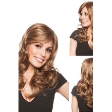 Perruque Suitable for women Inclined bangs Long Curly Billow Kanekalon material