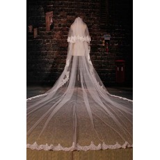 Grand voile de dentelle de fuite voile de mariée long voile de mariage