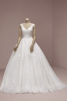 Robe de mariée Tulle Eglise Été A-ligne Train de balayage Zip