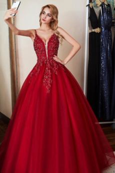 Robe de Bal Fourreau Avec Bijoux Médium Longueur au sol Tulle