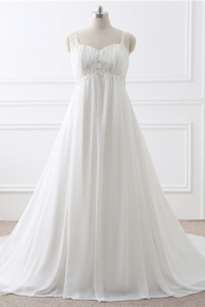 Robe de mariée Lacez vers le haut Chiffon Empire Larges Bretelles
