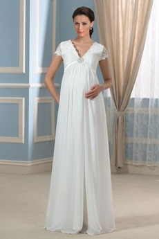 Robe de mariée Chic Empire Plage Chiffon Longueur ras du Sol Empire