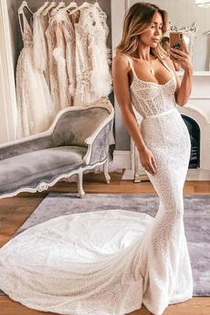 Robe de mariée Sans Manches Printemps Tissu Dentelle Au Drapée Norme