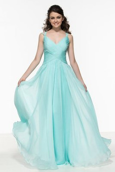 Robe de Bal Fourreau plissé Décolleté Dans le Dos Médium Chiffon