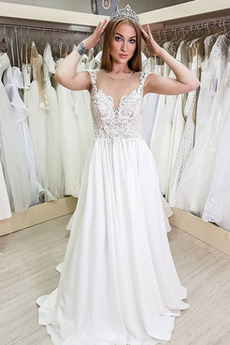 Robe de mariée Perle Manquant Automne Plage noble A-ligne