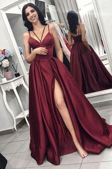 Robe de Bal Sans Manches Traîne Courte Sexy Manquant A-ligne Fermeture éclair