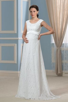 Robe de mariée Dentelle Automne Grossesse Formelle Orné de Nœud à Boucle