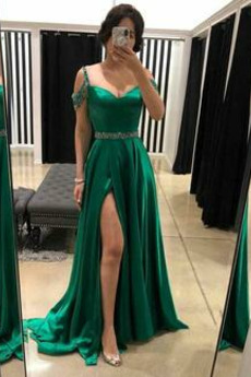 Robe de Soirée Longue Naturel taille Ouverture Frontale Printemps