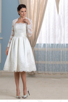 Robe de mariée Manquant Pittoresque A-ligne Manche Aérienne Longueur Genou