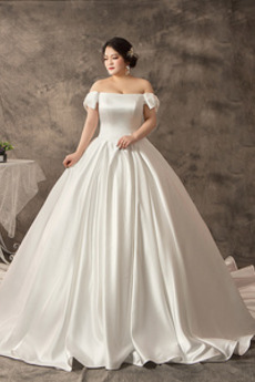 Robe de mariée Simple Salle Longue A-ligne Manche Courte Automne